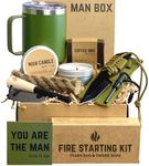 Man Box, Gift Box for Men- Birthday Gifts for Men, Mens Gift Basket, Gift Set Ideas, Unique Presents for Him- Cool Camping Gift Sets for Guys, Son, Brother, Boyfriend, Dad, Husband, Male, Friend