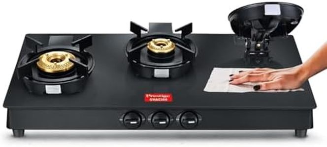 Prestige Svachh Neo Gtsn 03 Toughened Glasstop Gas Stove with Liftable 3 Burners (Black), Open