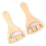 2PCS Woodenhand Roller Massager for Waist Thigh, Leg, Hands Full Body,Muscle Release and Soft Tissue Massage, Self Massage Roller for Fascia Cellulite Muscle & Abdomen Muscle Belly Relief Tool