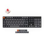 Keychron K10 ISO-UK-Layout Full Size Layout White LED Backlit Hot-Swappable Mechanical Keyboard for Mac Windows, Bluetooth Wireless/USB Wired Computer Keyboard with Red Switch Gateron G Pro