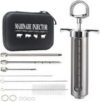 Uironly Meat Injector BBQ Injection Kit, Marinade Cajun Seasoning Flavor Syringe Injector for Cooking Grill Smoker Barbecue in Chicken Turkey Beef with 3 Syringe Needles, User Manual, E-Book