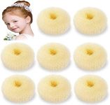 8Pack Hair Bun Maker for Kids, Small Donut Shapers - Create Perfect Buns with Ease - Hair Doughnut Shaper Kit for Women and Girls, Mini Hair Doughnut Shaper for Short and Thin Hair (Beige)