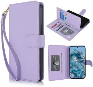 Procarcasa for Google Pixel 8 Pro 5G Wallet Case,for Pixel 8 Pro Case[7 Card Holders][Wrist Strap] PU Leather Wallet Shockproof Stand Kickstand Magnetic Clourse Phone Case-Purple