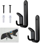 PEUTIER 4pcs Snowboard Wall Mount Horizontal, Snowboard Rack Wall Mount Clips Strong Steel Snowboard Display Rack Wall Mount Storage Hanger for Room Garage Ski Board Longboard(Black)