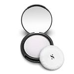 Pressed powder White, pressed powder full cover foundation including mirror and puff applicator