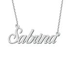 Stainless Steel Jewelry Custom Dainty Initial Name Necklace Silver for Women Grandma Sabrina