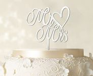 Printtoo Mr Mrs Couple Cake Topper Mirror Cake Topper Color Option Available 6"-7" Inches Wide