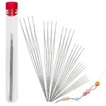 24 PCS Beading Needles for Jewelry Making, AFUNTA 6 Sizes Big Eye Beading Needles Stainless Bead Spinner Needles for Bracelet Necklace Making