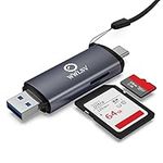 USB C Micro SD Memory Card Reader Adapter USB2.0 for SD/Micro sd Memory Card Adapter for MicroSDXC and SDHC Card, SD, SDXC, SDHC, SD Cards, Works for Windows, Mac OS X, Android Devices, OTG Adapter