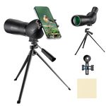 K&F Concept 20-60x60 Spotting Scopes for Target Shooting, Waterproof Spotter Scope with Tripod & Phone Adapter, 131-66ft/1000yds BAK4 45°Angled Eyepiece Range Scope for Bird Watching Wildlife Hunting