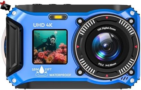 ZANTEEY Unterwasserkamera, 4K Digitalkamera wasserdichte 64MP wasserdichte Kamera 33FT wasserdicht staubgeschützt schwimmfähig mit Autofokus Digitalkamera 1500-mAh-Akku