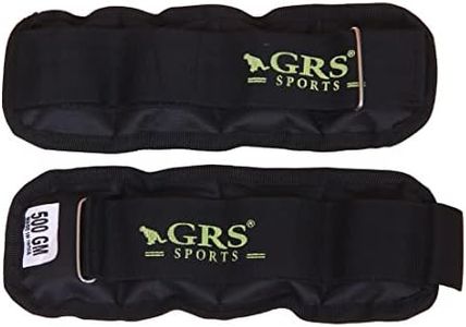 GRS® Wrist/Ankle Weights 1 kg (Half Kg 1/2 kg Each x 2 pc), rubber, black