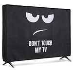 kwmobile Dust Cover for 24" TV - Flat Screen TV Protector - Don't Touch My TV White/Black