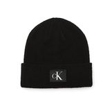 Calvin Klein Men's Key Item Woven CK Patch Cuff Hat, Black, One Size