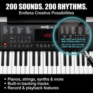 RockJam 61-Key Electronic Keyboard – Portable Digital Piano