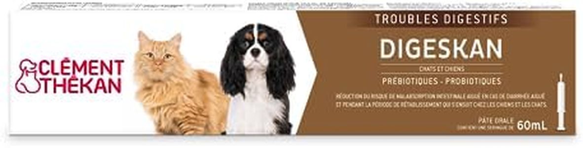 Clément Thékan - Pâte orale pour Troubles digestifs à Base de Prébiotiques et Probiotiques pour Les Chiens et Les Chats - Digeskan 60 ML