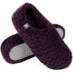 FamilyFairy Women's Memory Foam Slippers Soft Sherpa Lining Anti-Slip Lightweight House Shoes Purple, UK4.5-5.5