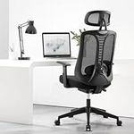 Ergonomic Office Chair, 4 Gear Adjustable Home Desk Chair,Adjustable Lumbar Support with Thickened Cushion,3D Headrest & Comfortable Armrest Computer Chair