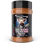 BBQ Rub for Pork by Quasi & Squatch - Sage Against The Machine - Pork Rub (Dark Cherry & Sage) Smoked Pulled Pork & Ribs Seasoning | Dry Spice for Professional BBQ & Grill | Large Jar 220g