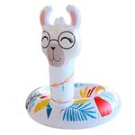 BLUE SKY 69348 Inflatable and Ride-On Lama Buoy Llama, White and Orange, 100 cm