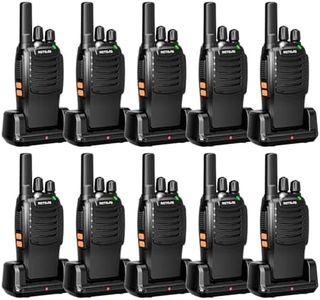 Retevis H777 Professional Two Way Radio, Rechargeable Walkie Talkie for Adults, One Click Alarm, USB A-Type C, VOX, Flashlight, 2 Way Radio Walkie Talkie for Commercial, School (Black, 10 Pcs)