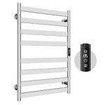 Colliford Towel Warmer,304 Stainless Steel Towel Warmer Rack for Bathroom -8 Bars Wall Mounted Towel Heater with Intelligent Touch Screen Timer, Hard Wired/Plug-in, Mirror Polished