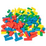 Melissa & Doug Wooden Building Block Set - 200 Blocks in 4 Colors & 9 Shapes (Frustration-Free Packaging)