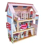 KidKraft Chelsea Doll Cottage Wooden Dollhouse with 16 Accessories, Working Shutters, for 5-Inch Dolls