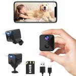 javiscam Spy Camera Hidden Camera,2K WiFi Wireless Mini Camera with 64G SD Card,Indoor Camera For Home Security, Small Nanny Cam Night Vision Motion Activated Alerts Secret Surveillance,Baby,Pets