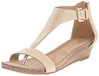 Kenneth Cole REACTION Women's Great Gal Wedge Sandal, Soft Gold, 8.5 M US