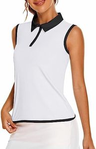 Golf Polo Shirts for Women Fashion Dressy Casual Women's Summer Sleeveless Tops for Daily Work Sports