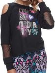 Disney Big Girls Descendants Long Sleeve Sweatshirt, Black, Small