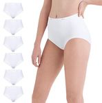 Hanes Women's 6 Pack Core Cotton Brief Panty (White, 8 (Hips 41"-43"))