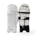 SPORTAXIS Professional Lightweight Cricket Batting Leg Pads for Men (White)