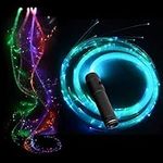 LED Whip Fiber Optic Whip Dance Space Whip Super Bright Light 40 Color Effect Mode 360°Swivel for Rave Accessories , Parties, Light Shows, EDM Music Festivals