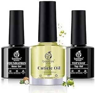 beetles Gel Polish Gel No Wipe Base Coat with 3pcs 7.5ml Gel Top Coat Base Coat & Cuticle Oil Set Long-Lasting DIY Home and Nail Salon