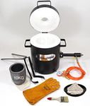 DEVIL-FORGE Propane Furnace FB2Mb Full Kit - 10Kg, Crucible, Tongs, Heat Resistant Gloves, 1 DFC Burner (180.000 BTU) Foundry Jewelers Metalsmiths Refiners 2642°F/1450°C Brass Copper Bronze Silver etc