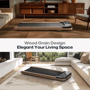 UREVO Wooden Under Desk Walking Pad Treadmill – SmartCoach App, Remote Control