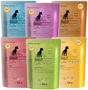 dogz finefood Cibo per cani bagnato – cibo umido in sacchetto fresco Multipack per cani di piccola taglia e cuccioli – senza cereali e senza zucchero, diverse varietà (12 x 100 g)