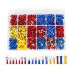 1200pcs Wire Connectors Wire Terminals, YOCZOX Assorted Insulated Electrical Terminal Connector Kits, Wire Crimp Connector Tool Box with 18 Types Ring Fork Butt Spade Male & Female