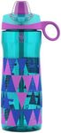 Pogo BPA-Free Tritan Kids Water Bottle with Silicone Soft Straw, Taffy Triangles, 18 oz.