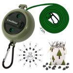 Caudblor Portable Camping Clothesline Cord,Retractable Travel Clothes line, Laundry Drying Rope for Hotel Trip, Cruise, Outdoor, with 12Pcs Stoppers, Windproof Clothespins