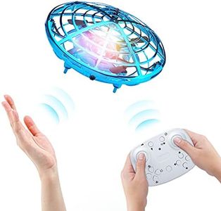 Kriogor UFO Mini Drone for Kids, Remote Control and Hand Controlled 2 Control Modes, Hand Sensor RC Quadcopter Infrared Induction Flying Ball Flying Toys for Boys Girls Christmas Toys Gifts Indoor Toy