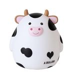 Cow Piggy Bank,Kids Money Bank for Boys,Cute Coin Bank Large Piggy Banks,Plastic Animal Banks Birthday for Boys Girls,Adult Coin Saving Boxes Home Decoration(White)