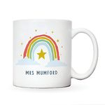 Personalised teacher mug teacher gift | teacher appreciation gift for teacher | teacher coffee mug teacher gifts | mug for teacher christmas (Rainbow mug)