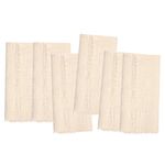 Nydotd 6pcs Handmade Cloth Napkins 18 x 18 Inch Cotton Dinner Napkins with Fringe Square Rustic Linen Table Napkins Decorative for Wedding Party Baby Shower Family Everyday Use (Beige)