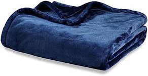 Berkshire Blanket Classic VelvetLoft® Solid Bed Blanket,King Size Bed Blanket,Lightweight Cozy Flannel Plush Blanket for Bed and Couch,Dress Blues,90x108 Inches