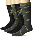 STAR WARS mens 2 Pack Crew Socks, Black, 10-13