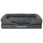 Replacement Outer Cover Only For The Dog's Bed Orthopaedic, Washable Fur Fabric, Medium Grey Fur