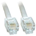 World of Data - 10m ADSL Cable - Gold Plated Contact Pins | High Data Speed | Internet Broadband | Router or Modem to RJ11 Phone Socket or Microfilter | White